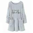 thumbnail image 2 of Ailaofu Womens Fall Long Sleeve T-Shirts Casual Tops for Leggings Loose Soft Blouses with Pocket, 2 of 3