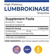Puregen Labs Lumbrokinase High Potency Supplement 60 Vegetarian Capsules 1PK