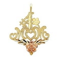 thumbnail image 2 of Precious Stars 14K Yellow and Rose Gold #1 Mom Rose Design Mother's Day Pendant with 18" Chain Necklace, 2 of 7