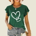 thumbnail image 2 of Timegard Top for Women Ruffle Short Sleeve Round Neck Valentine's Day Print Comfy Tee Shirts Summer Fashion, 2 of 3