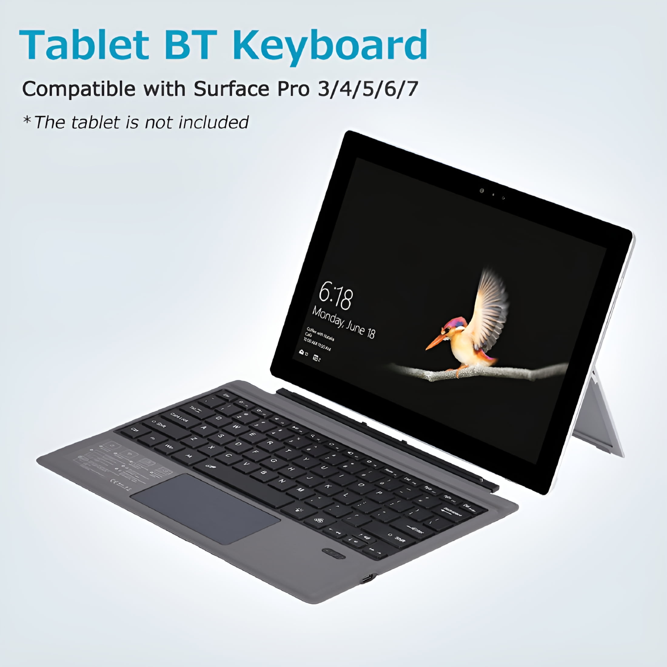 GJX 2026 New Wireless Bluetooth Keyboard Portable Ultra-Thin Backlight Tablet Keyboard with Large Size Touchpad for Home,Office,Travel,Study,Gaming