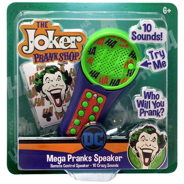 The Joker Prank Shop Mega Pranks Speaker Remote Control 10 Crazy Sounds Set Includes Remote Control Mega Prank Speaker And Joker Calling Card By Brand The Joker Walmart Com Walmart Com
