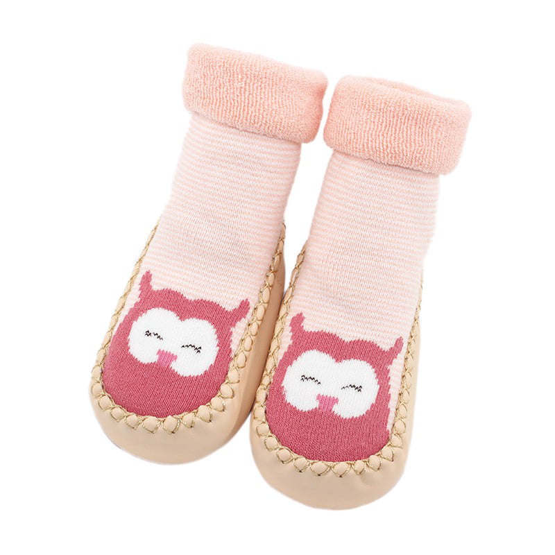Baby Boy Girl Slipper Socks Kids Fall Cartoon Toddler Anti-slip Sock Shoes 8-35M