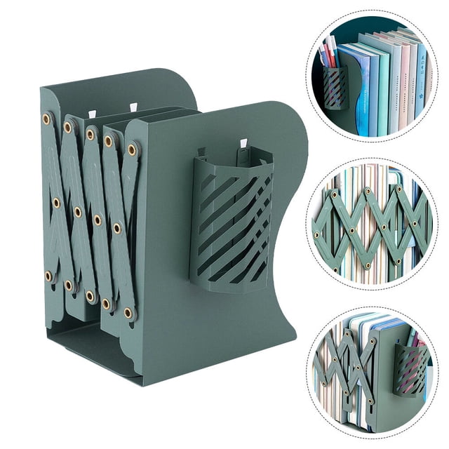 FUTUREORYY Bookends Con Portalápices Con Superficie Anticorrosiva Para Uso En Oficina Y Escuela