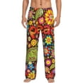 thumbnail image 2 of Kdxio Hippie Peace Love Print Men's Sleep Pajama Pant Lounge Pants with Pockets, 2 of 8
