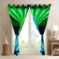 thumbnail image 4 of YST Teal Green Black Curtains&nbsp;&&nbsp;Drapes Neon Lightning Striped Blackout&nbsp;Curtains Gaming Window&nbsp;Curtains Gamer Room Decor,Glitter Glowing Stripes Geometry Window&nbsp;Treatments, 4 of 6