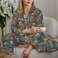 thumbnail image 6 of Honeii Industrial Transportation print Women's Pajama Sets Long Sleeve Button Down Sleepwear Nightwear Soft Pjs Lounge Sets-X-Large, 6 of 7
