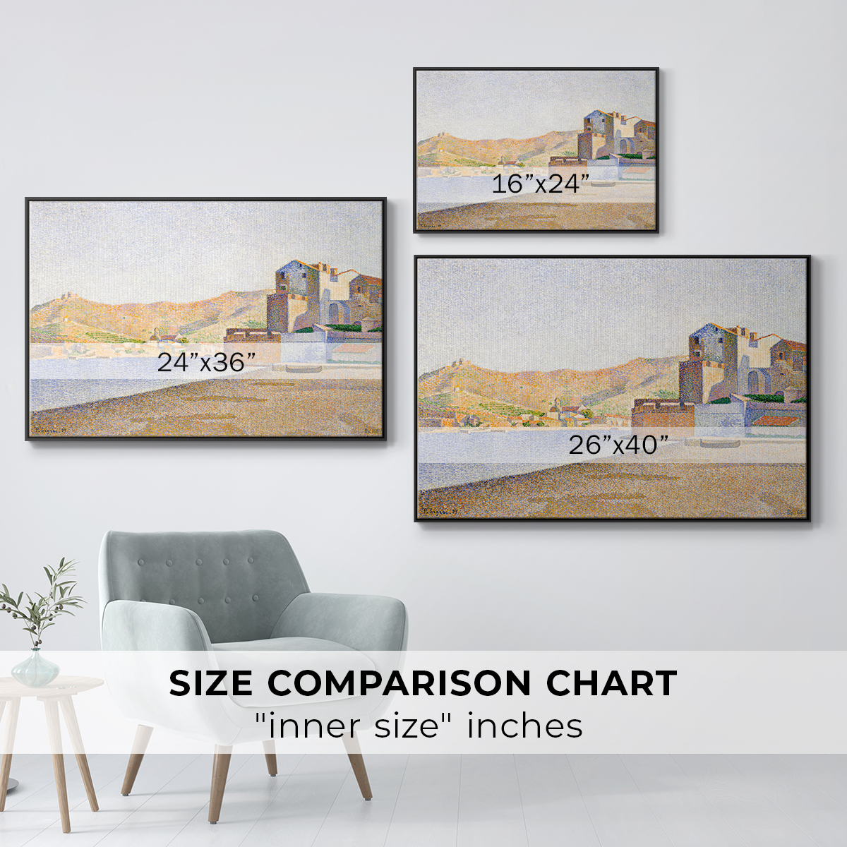 Vintage Landscape-XXXIV By Wexford Home Framed in Black Wood Gallery Wrapped Canvas 27 in. x 41 in.
