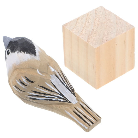 MUSEYA Wooden Bird Figurine Carving Decoration Multi Wood 1Pack Vintage Home Decor