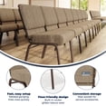 thumbnail image 4 of Flash Furniture 21''W Stacking Church Chair in Beige Fabric - Copper Vein Frame, 4 of 13