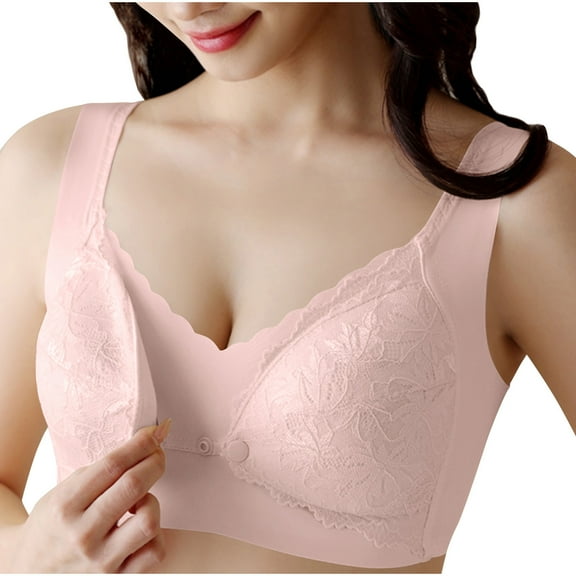 Wycnly Bras for Women,Womens Nursing Bras,Womens Nursing Bras Comfy Lightweight Open Closure Maternity Breastfeeding Bralettes Ladies Mom Wireless Sleep Bras
