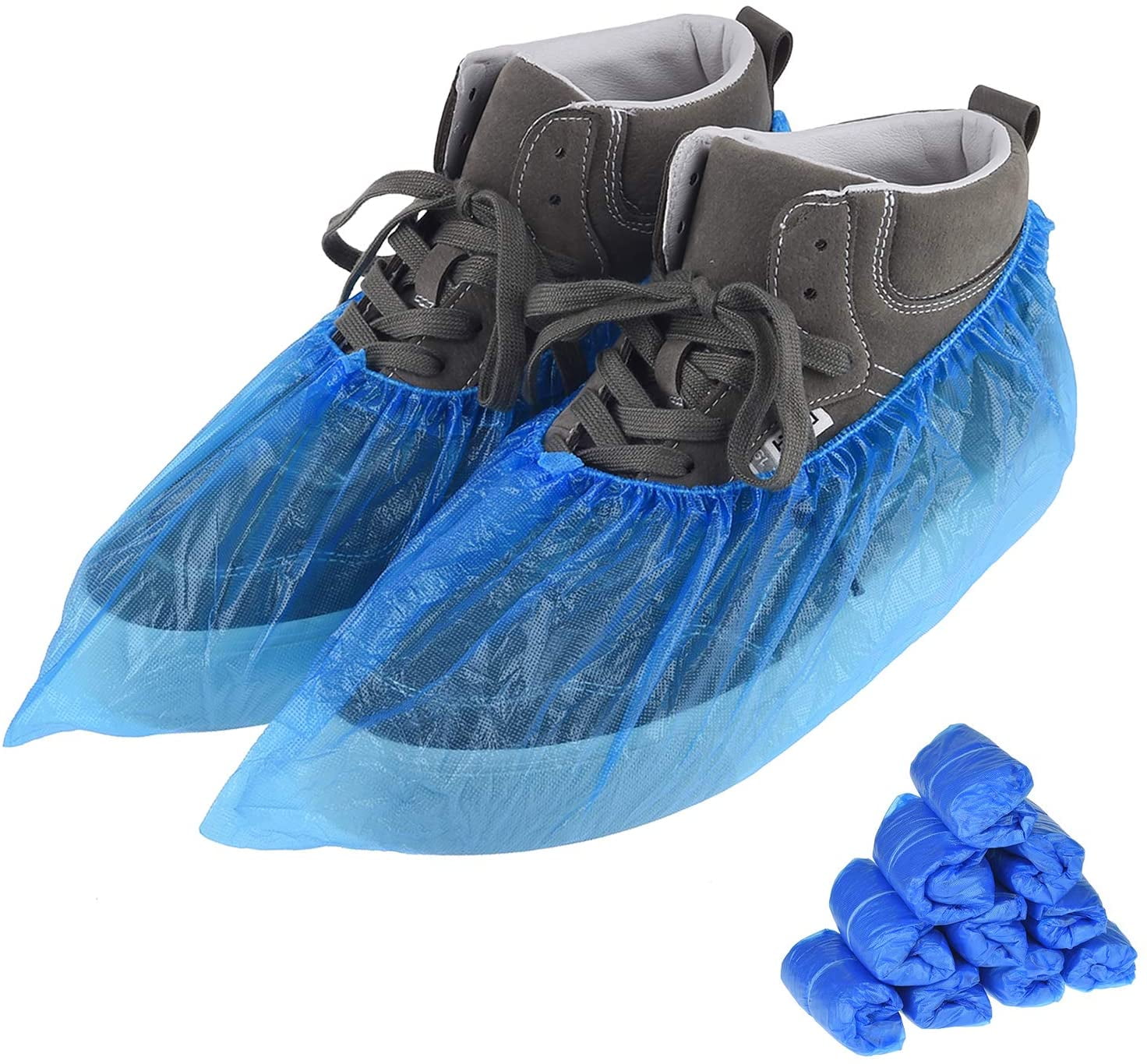 200 PCS Waterproof Boot Covers Disposable Shoe Cover Elastic Protect Overshoes 