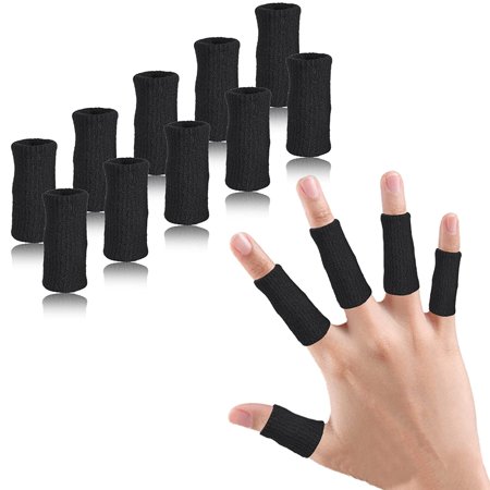 20Pcs Finger Compression Sleeves Support, Finger Sleeve Protectors Cots Thumb Brace for Trigger Finger Arthritis Swelling Basketball Sport, Breathable Elastic Pain Relief