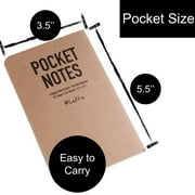 Urby Left Handed Notebooks Field Pocket Note Size, 5.5'' X 3.5'', 72 Pages. 3pk mixed