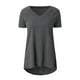 thumbnail image 3 of ICHUANYI ClearanceWomen Fashion Plus Size Print V Neck Short Sleeved Long T-shirt Blouse(Gray, XL) ICHUANYI WER20232080506446, 3 of 6