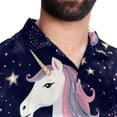 thumbnail image 5 of Starry Unicorn Men's Short Sleeve Hawaiian Shirt Button Down Poplin Beach Casual Printed Unisex Summer Tops, 5 of 6
