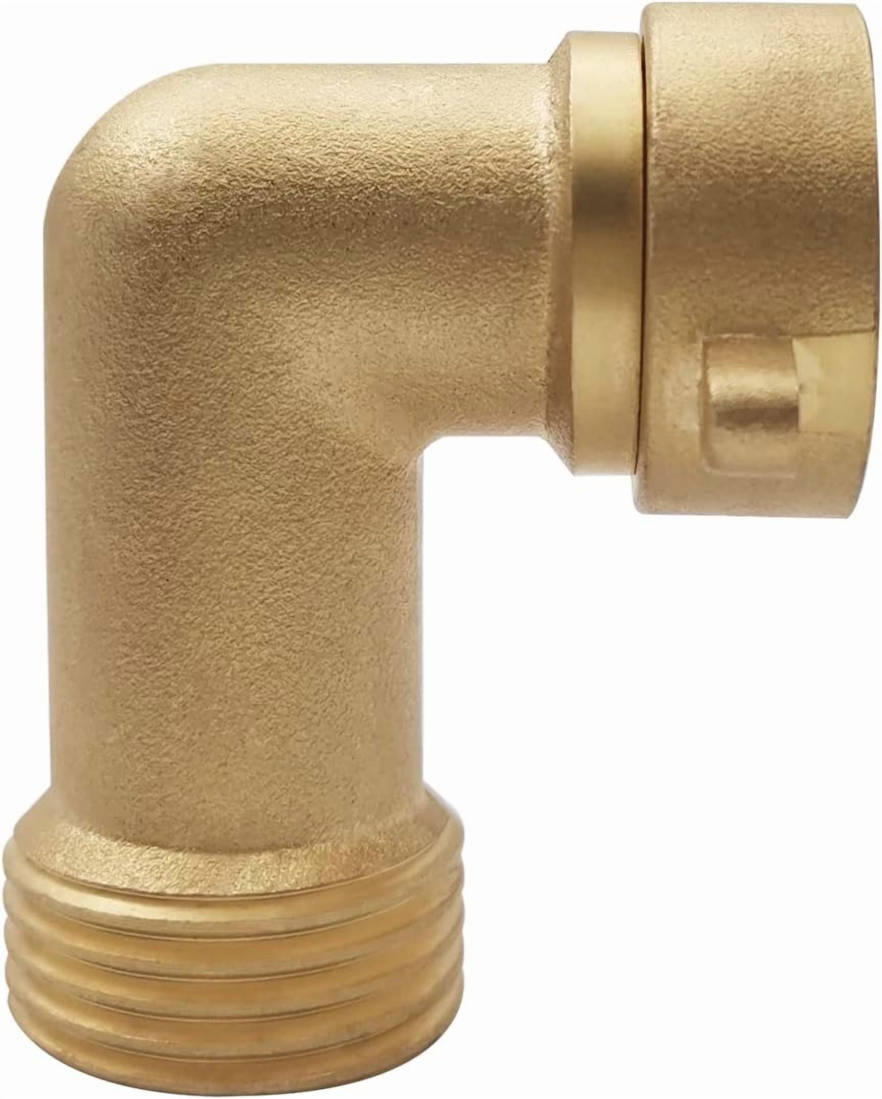HRTGFD-Garden Hose Connector, 90 Degree Elbow Adapter Hose Quick Connect Fittings (2-Pack) 3/4 Inch, Solid Brass Pipe Fitting