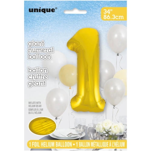 Unique's Gold Number 1 Shaped Foil Balloon 34"