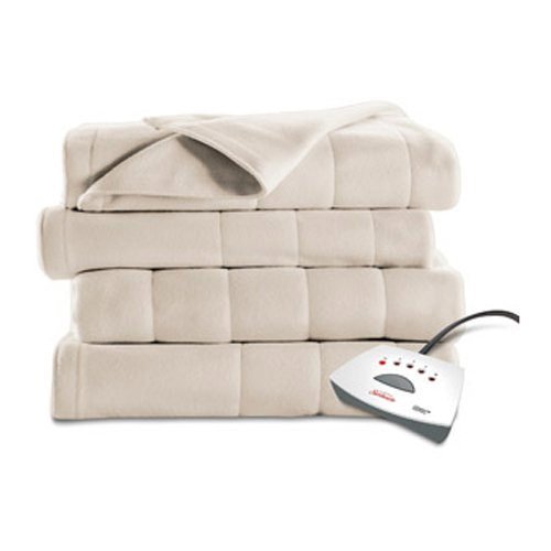 Sunbeam Heated Fleece Electric Blanket, Twin Size, 10 Hour Shut Off with a 6 Foot Cord, Off