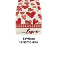 thumbnail image 3 of Valentine's Day Table Runner, 13x35 Inch Red Love Heart Decorative Pattern, Seasonal Holiday Anniversary Runner, for Home Kitchen Dining Table Mantel Party Wedding Anniversary Farmhouse Decoration, 3 of 9