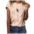 thumbnail image 1 of Fgnfyis Hauts pour Femmes T-Shirt Court Chemise Décontractée Tunique à Manches Imprimé Col Rond Lettres Hauts Blouse T-Shirts à Manches Courtes pour Femmes Kaki m, 1 of 4