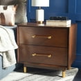 thumbnail image 2 of SAFAVIEH Justice Retro Rustic 2 Drawer Nightstand, Walnut, 2 of 15