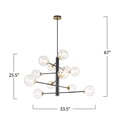 thumbnail image 4 of AC11768VB Artcraft Lighting Aurelia - 12 Light Chandelier-25.5 Inches Tall and 33.5 Inches Wide-Black/Brushed Brass Finish, 4 of 9