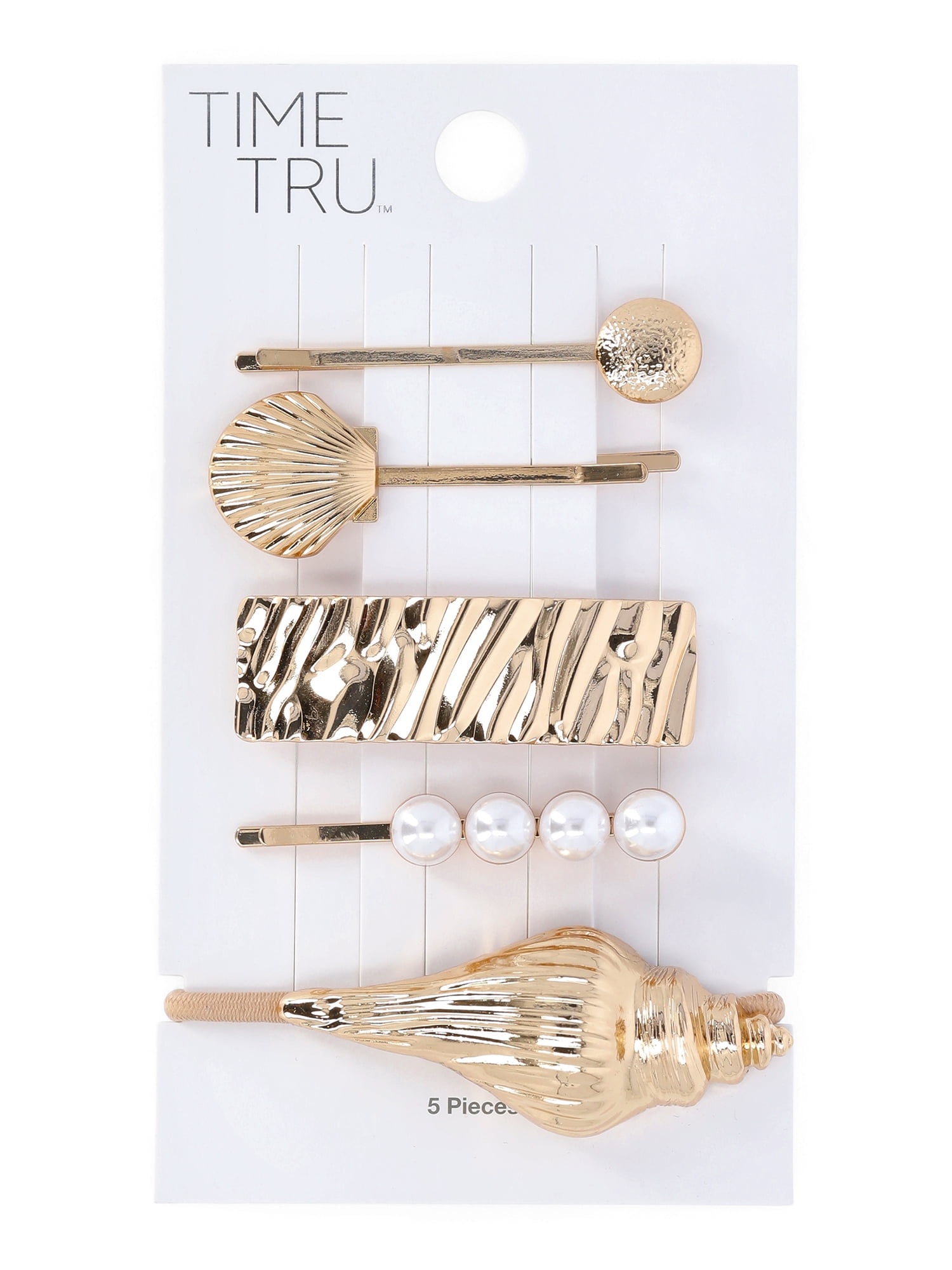 Time and Tru Women's Hair Clips and Hair Cuff Set, 5-Piece