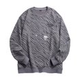 thumbnail image 5 of Sudadera con capucha holgada informal de gran tamaño con cuello redondo y gráfico de paneles de rayas otoñales para hombre, estilo urbano, con bolsillos, estilo Y2K, 5 of 5