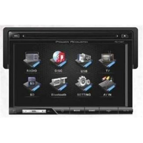 Power Acoustik PD710B 1DIN Touchscreen DVD-MP3 Receiver with Detachable Face USB-SD & Bluetooth Ready