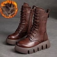 thumbnail image 2 of Botas de suela gruesa y cálidas de felpa para mujer, zapatos de plataforma cálidos, botas impermeables para mujer, Plysj sko med varm og tykk bunn, novedad de 2023, 2 of 4