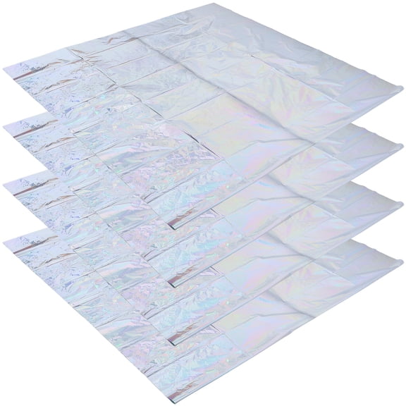 FOMIYES 4Pcs Iridescent Plastic Tablecloth Waterproof Durable Multi Color Table Cover for Party Decor