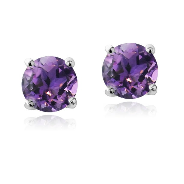 SilverSpeck Sterling Silver 3/4ct African Amethyst Stud Earrings, 5