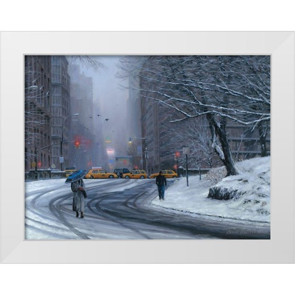 Braithwaite, Bruce 14x12 White Modern Wood Framed Museum Art Print Titled - 7th Avenue from the Park