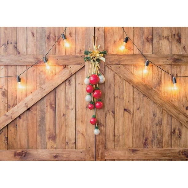AIIKES 7x5FT Christmas Photography Backdrop Wood Board Background