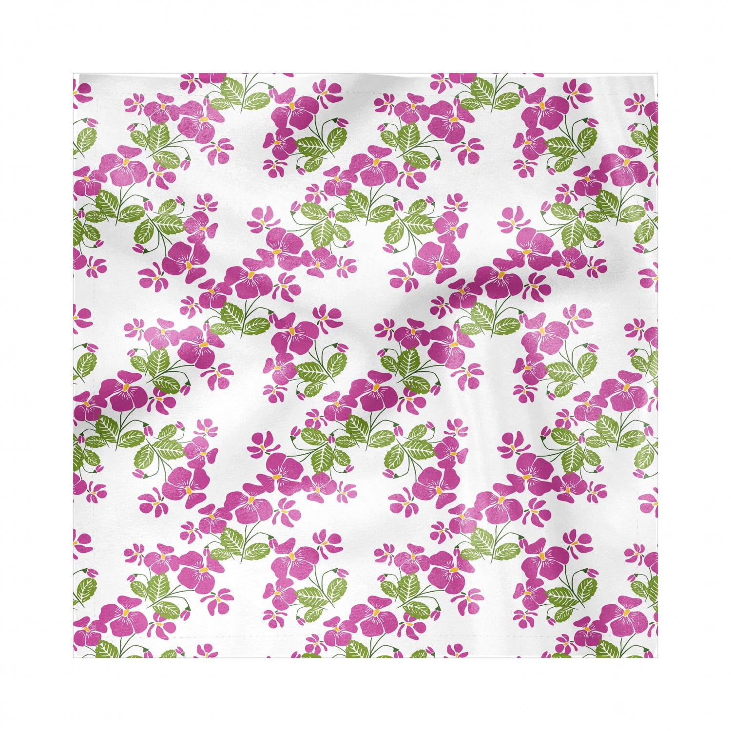 Floral Decorative Napkins Set of 4, Spring Romantic Themed Pattern with