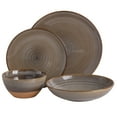 thumbnail image 4 of Gibson Elite 16 Piece Terra Double Bowl Terracotta Reactive Dinnerware Set - Earthy Brown, 4 of 5