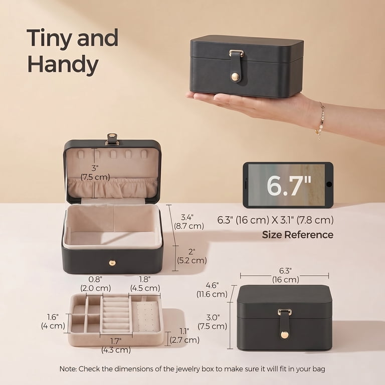 2-Layer Travel Jewelry Case, Gray photo 2