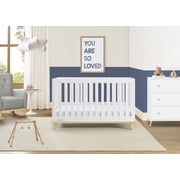 Delta Children Frankie 4-in-1 Convertible Crib - Greenguard Gold Certified, Bianca White with Natural