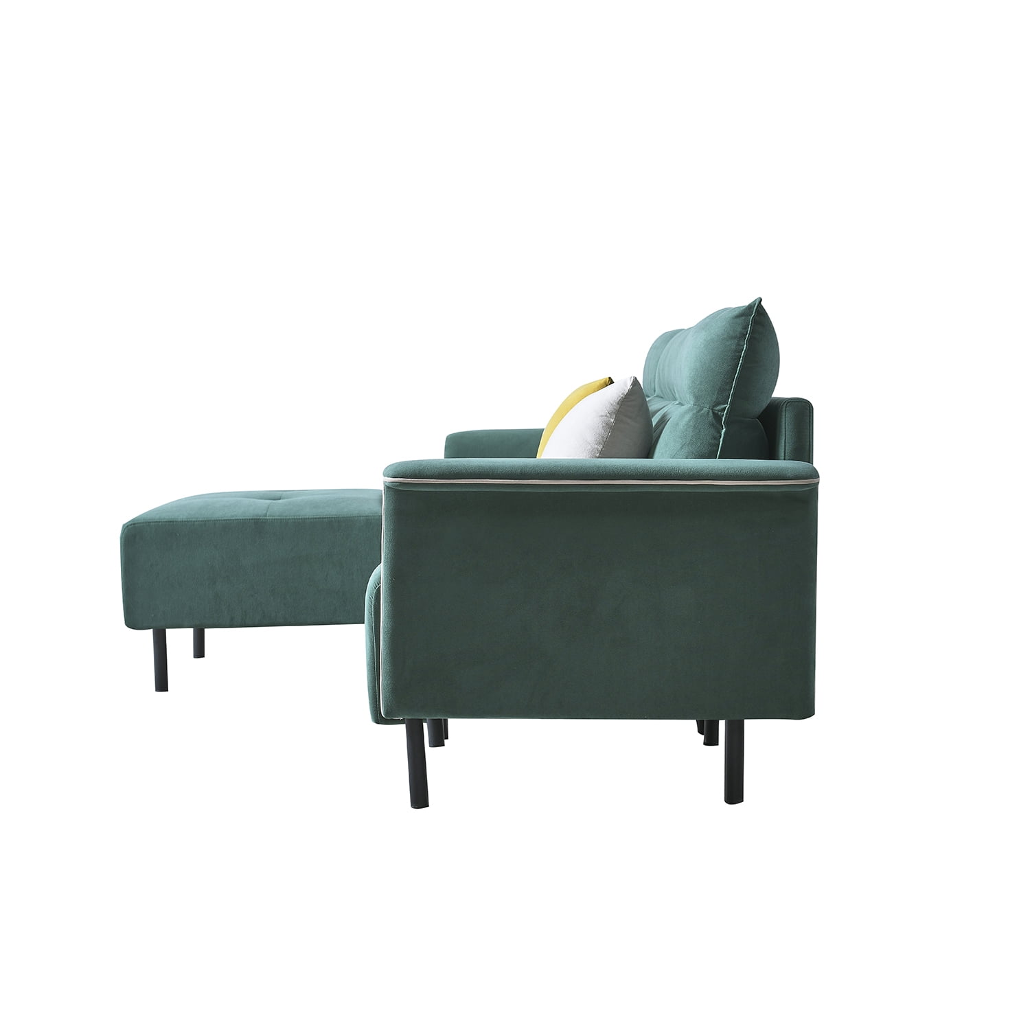 Resenkos Sofa for Room Sofa Chaise Sleeper Sofa for Small Living Room Spaces with Cushion Couch for Bedroom Mid-Century Modern Reversible Sectional Sofa, Green