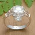 thumbnail image 2 of NOVICA Artisan Handmade .925 Sterling Silver Cocktail Ring Unisex Skull Crafted Bali Indonesia 'Skull Power', 2 of 7
