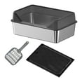 thumbnail image 4 of Caja de Arena para Gatos Yinane Acero Inoxidable Grande Negro Alto, 4 of 8