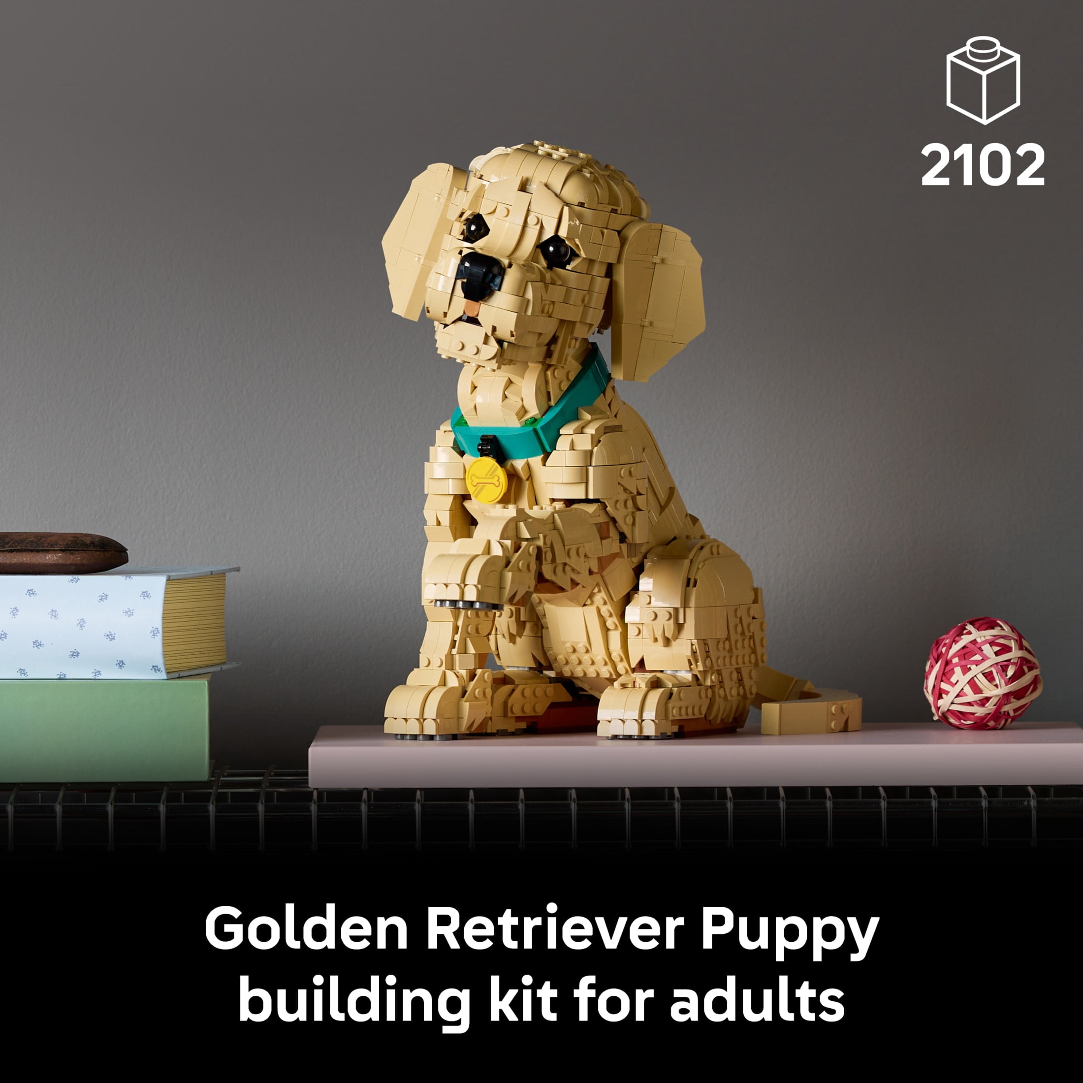 LEGO Icons Golden Retriever Puppy Building Set for Adults, Ages 18+ - Decor for Home, Bedroom, or Book Shelf - Gifts for Women & Men - Posable Dog Figure - 11384