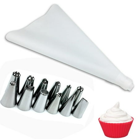 10pcs Icing Piping Cream Pastry Bag Stainless Steel Nozzle Pastry Tips Converter DIY Cake Decorating