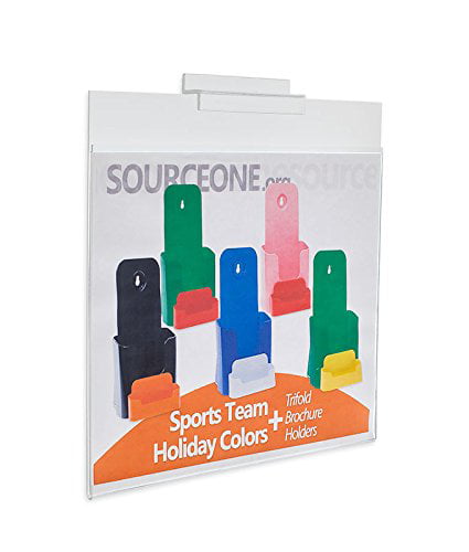 6 Pack, Large Source One Slotwall/Slatwall Clear Brochure Holder SourceOne