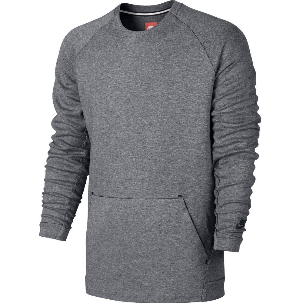 nike tech fleece crew neck sweat in black