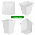 thumbnail image 2 of Plastic Planter Pots 5.35 Gallon Square Container White Nursery Pot for Succulents Seedlings Cuttings Transplanting, 10 Pack, 2 of 7