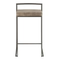thumbnail image 6 of Fuji Industrial Stackable Counter Stool in Antique with Brown Cowboy Fabric Cushion by LumiSource - Set of 2, 6 of 8