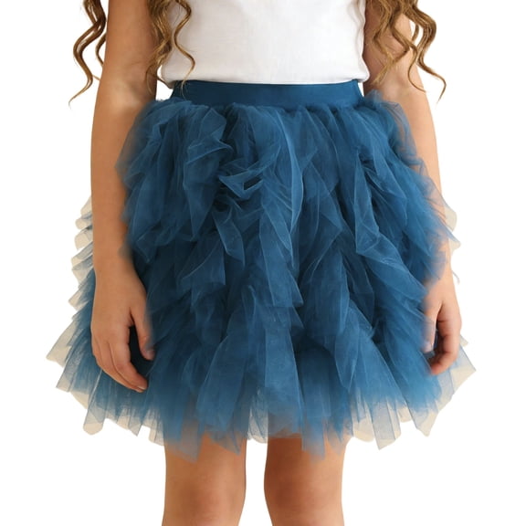 RUTAYY Children Girls Skirt Solid Color Tiered Ruffle Cute Short Party Tutu Skirt Casual Soft Comfortable Fashion Vacation Dresses