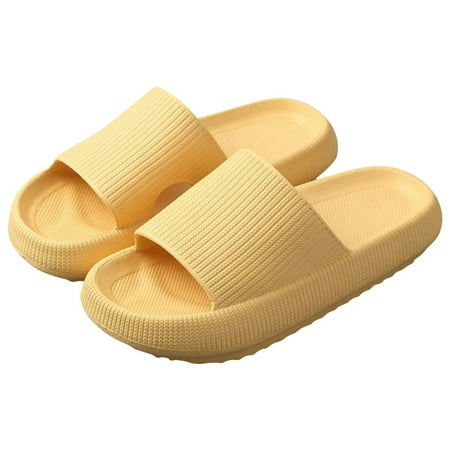 

Pillow Slippers for Women Rosyclo Shower Massage Bathroom Non-Slip Slipper Platform Shoes Quick Drying Thick Sole Open Toe Beach Sandals Super Soft Foam Comfortable Indoor Home Slide Slippers